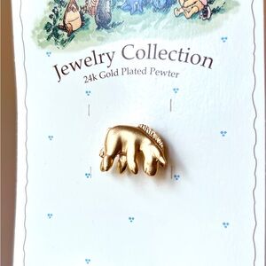 Disney/Winnie The Pooh Gold Plated 24kt Pewter Eeyore Pin NEW